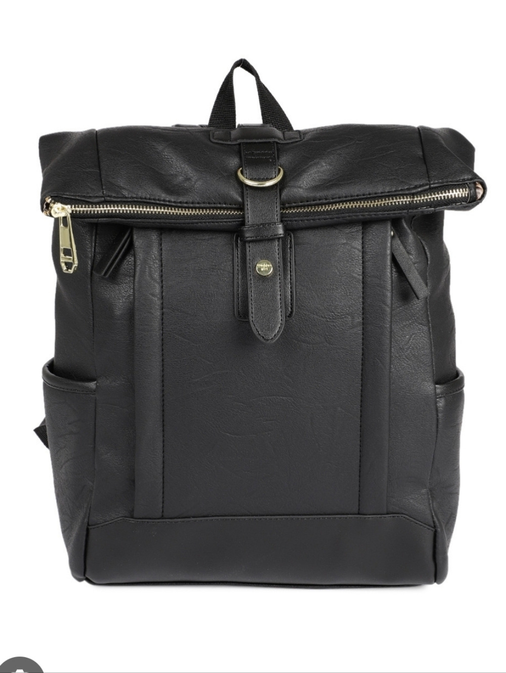 Madden Girl black faux leather backpack